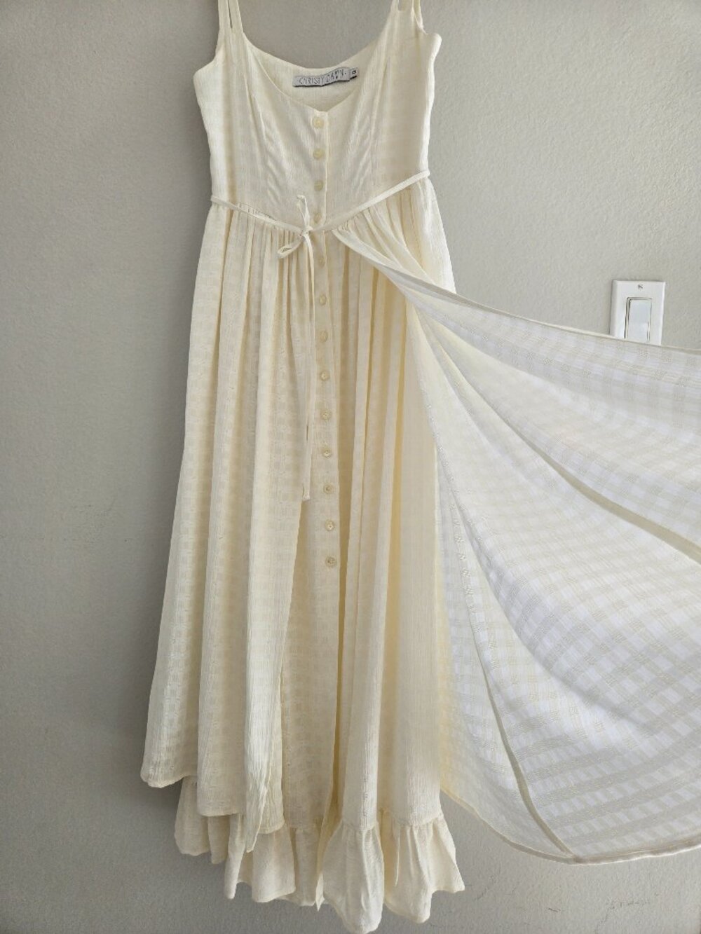 Christy Dawn "The Nicks" Dress in Ivory/Cream Ruffle Midi size XS Bohemian - Picture 6 of 17